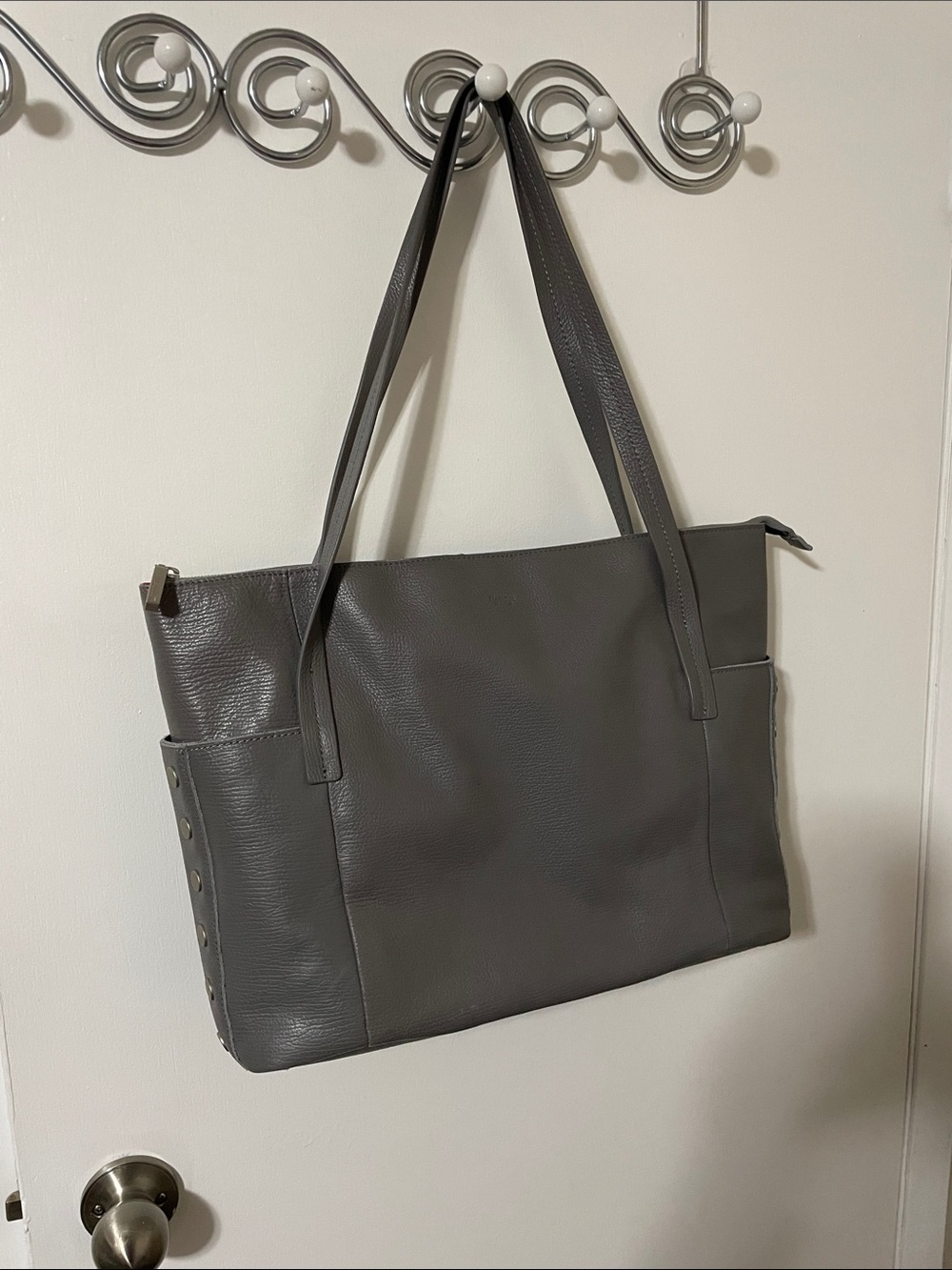 Hammitt Los Angeles Grey Pebbled Leather Tote